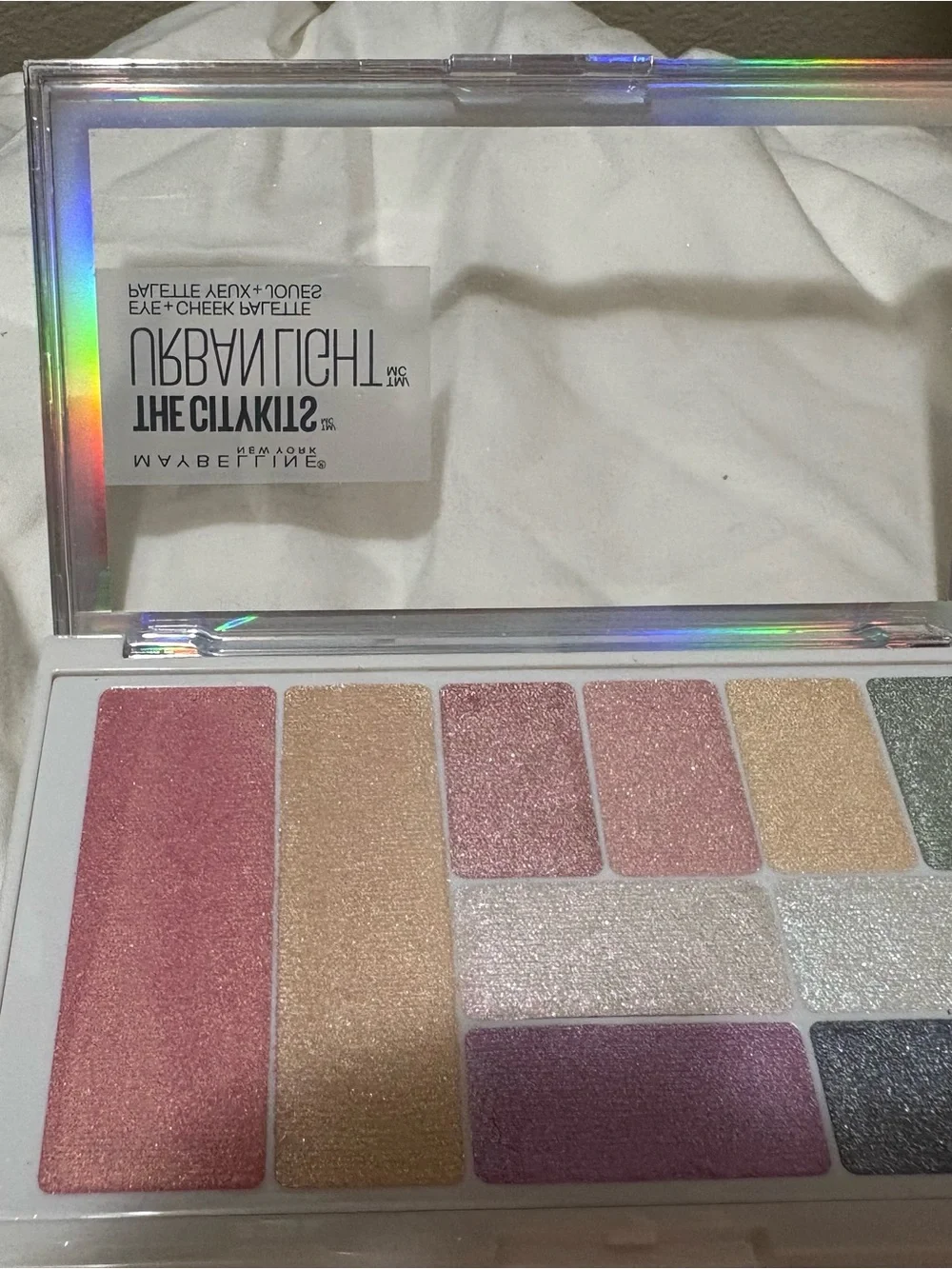 Maybelline Shimmer Eyes & Cheeks Palette — Pink, Gold, Silver, Green, Purple